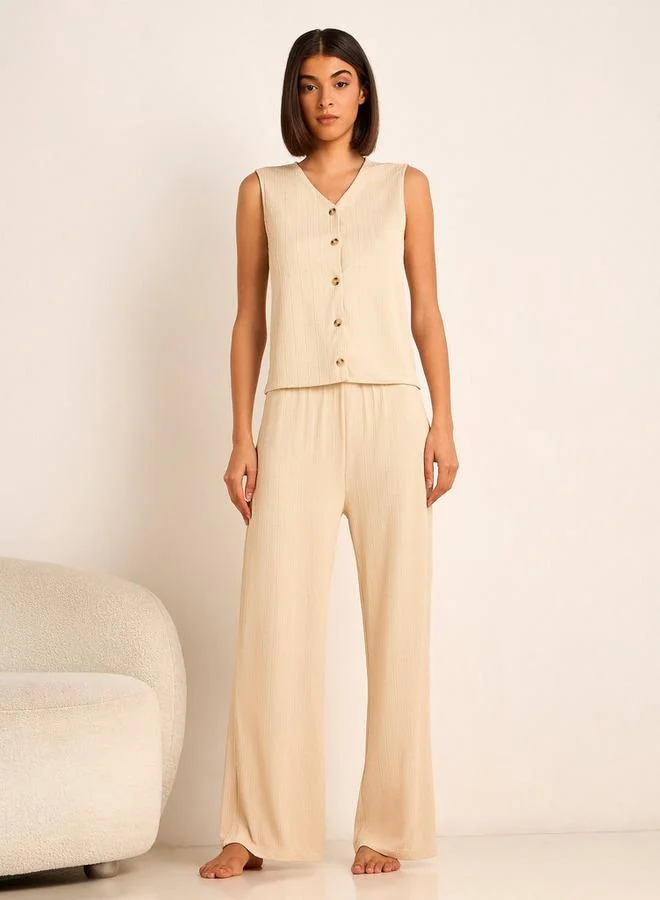 Splash FAV Coord Set with Waist Coat & Wide Leg Pants